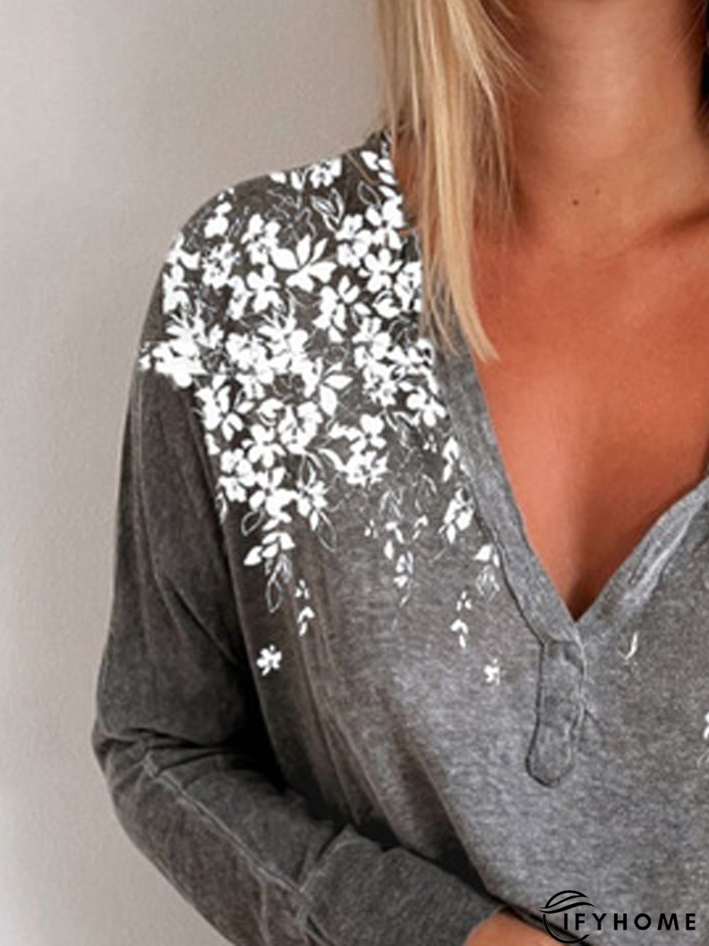 V Neck Casual Floral Top | IFYHOME