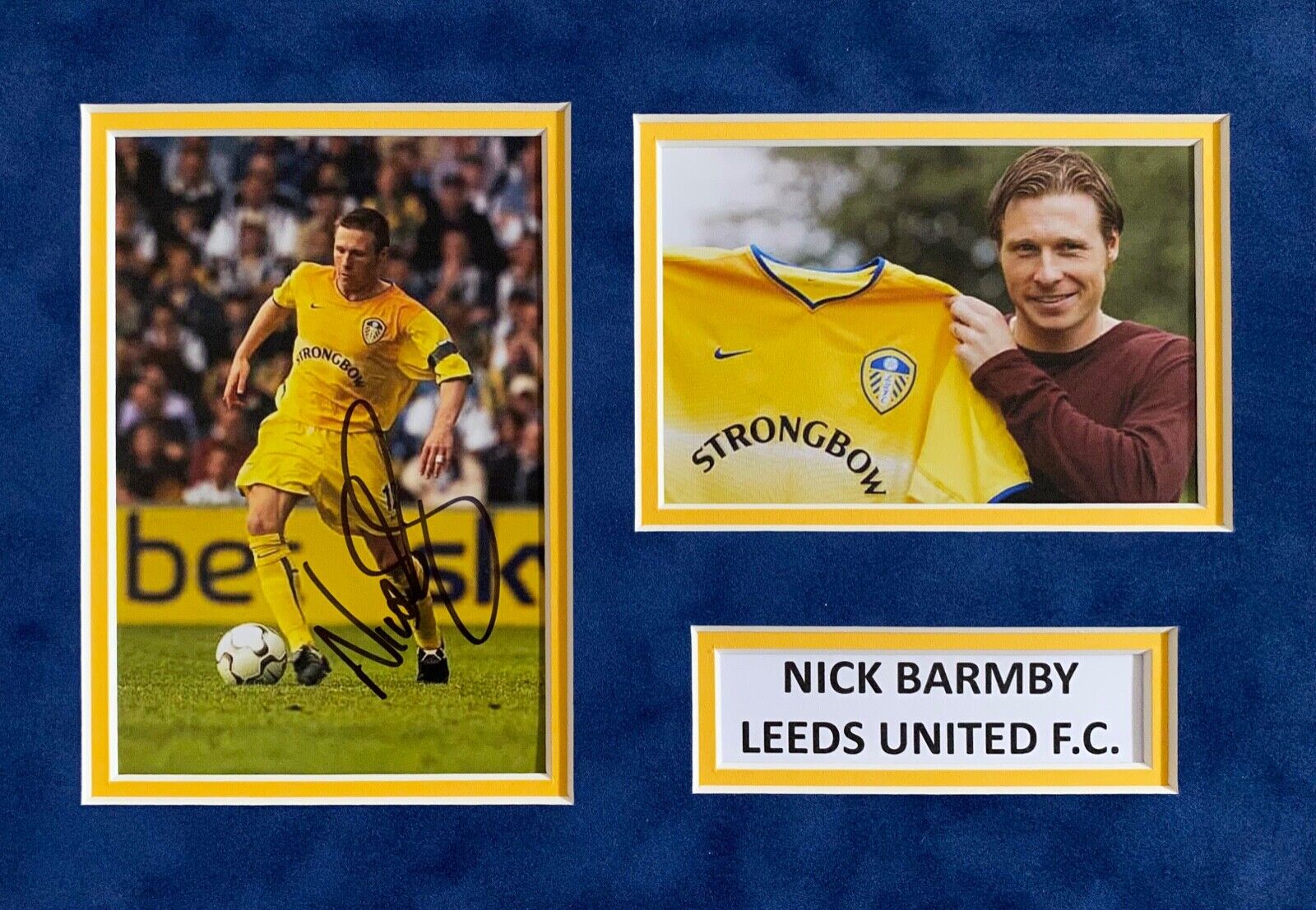 NICK BARMBY HAND SIGNED A4 Photo Poster painting MOUNT DISPLAY LEEDS UNITED AUTOGRAPH