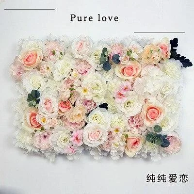 40x60cm Silk Rose Flower Champagne Artificial Flower DIY Wedding Decoration Flower Wall Panels Romantic Wedding Backdrop Decor 1118