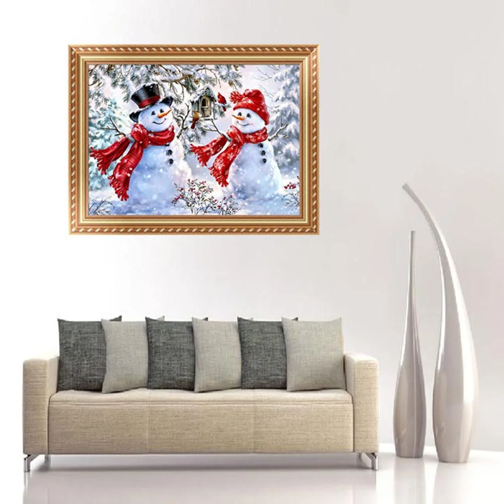 Diamond Painting - Partial Round Drill - Christmas Snowman(30*40cm)