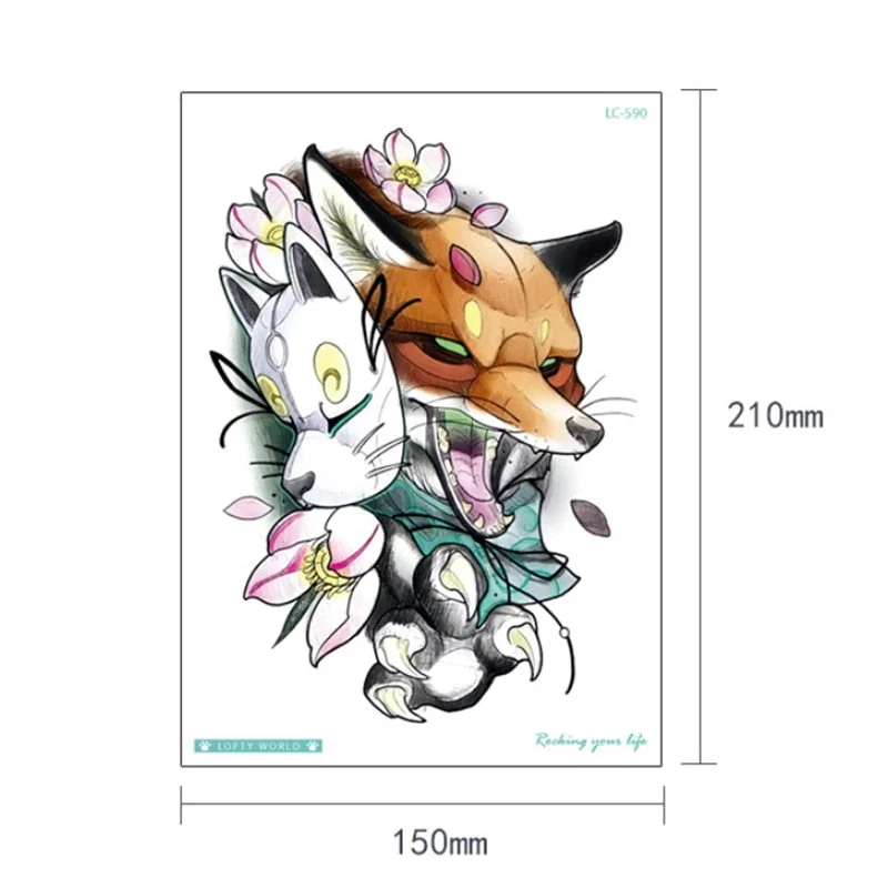 Tiger Skull Leopard dragon Waterproof Temporary Tattoo Sticker Wolf Animals Tattoos Body Art Arm Hand men Fake Tatoo Big Sexy