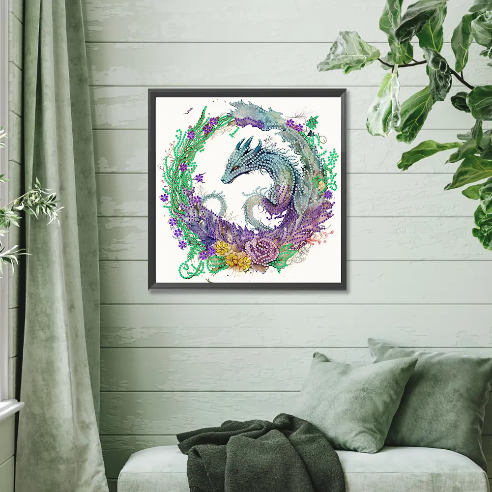Special Shape Diamond Painting 30*30cm - Circling Dragon