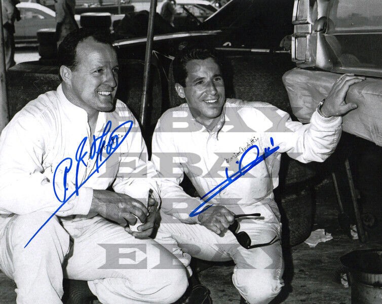 A.J. FOYT & MARIO ANDRETTI AUTO RACING LEGENDS Signed 8x10 Photo Poster painting Reprint