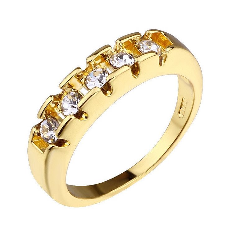 Iced Out Rhinestone Classic Gold Ring
