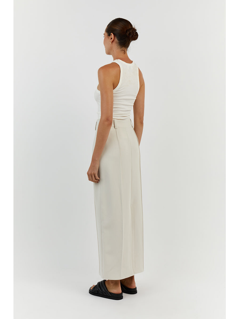 Ootddress Patchwork High Waist Slim Long Skirt Female Solid High Street Elegant Fashion Seamless Vintage White Women's Maxi Skirt