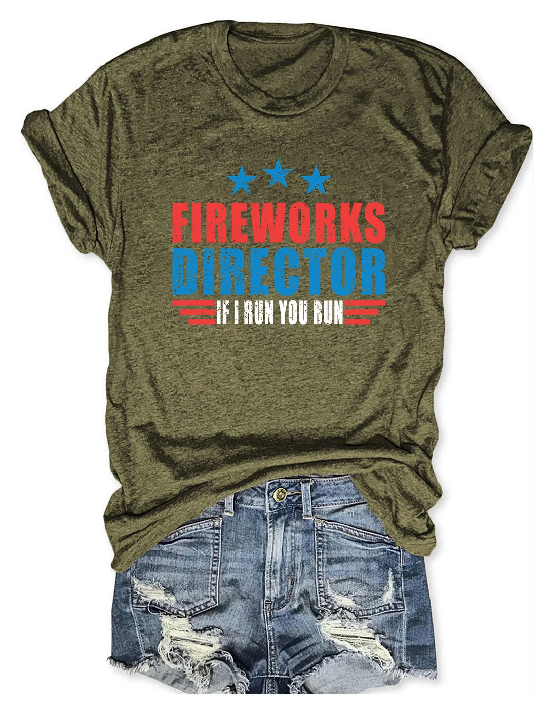 Fireworks Director If I Run You Run T-shirt