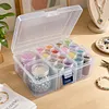 2Psc Pumpkin +16Pcs Round Bottles Diamond Painting Containers Multi Purpose Portable Plastic Case Box with Stickers & Compartments Arts Crafts Storage Bottle for Hardware Rhinestone (16pcs)