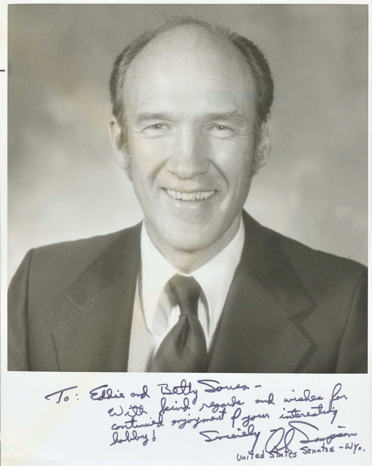 Senator ALAN K. SIMPSON Signed Photo Poster painting