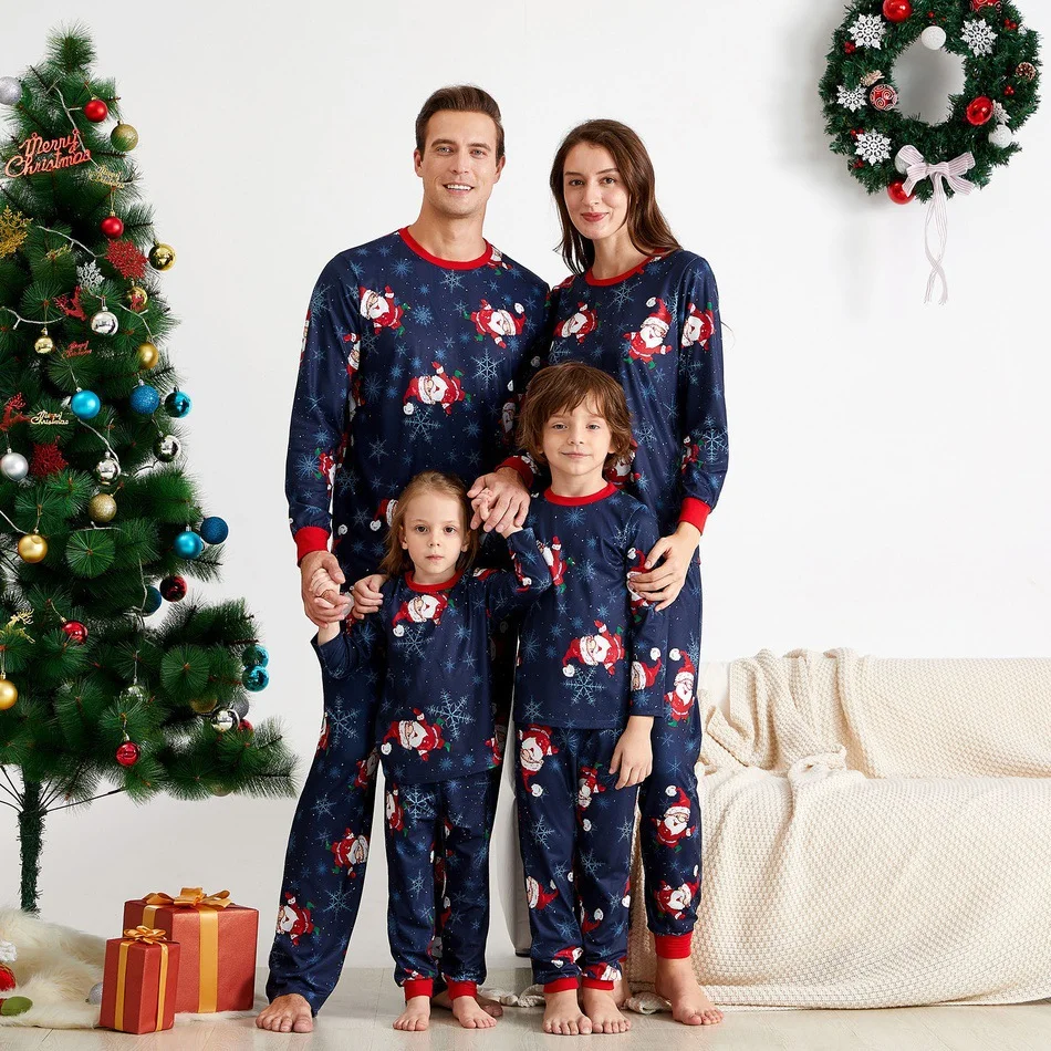 Christmas Santa Patterned Family Matching Pajamas Set 2021、、sdecorshop