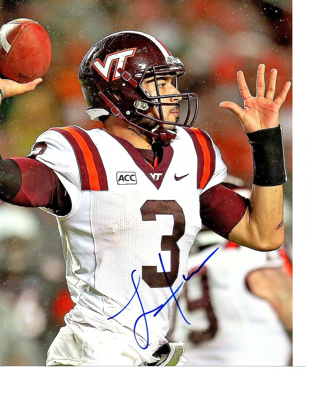 Logan Thomas Washington football team signed autographed 8x10 Photo Poster painting V Tech Hokie