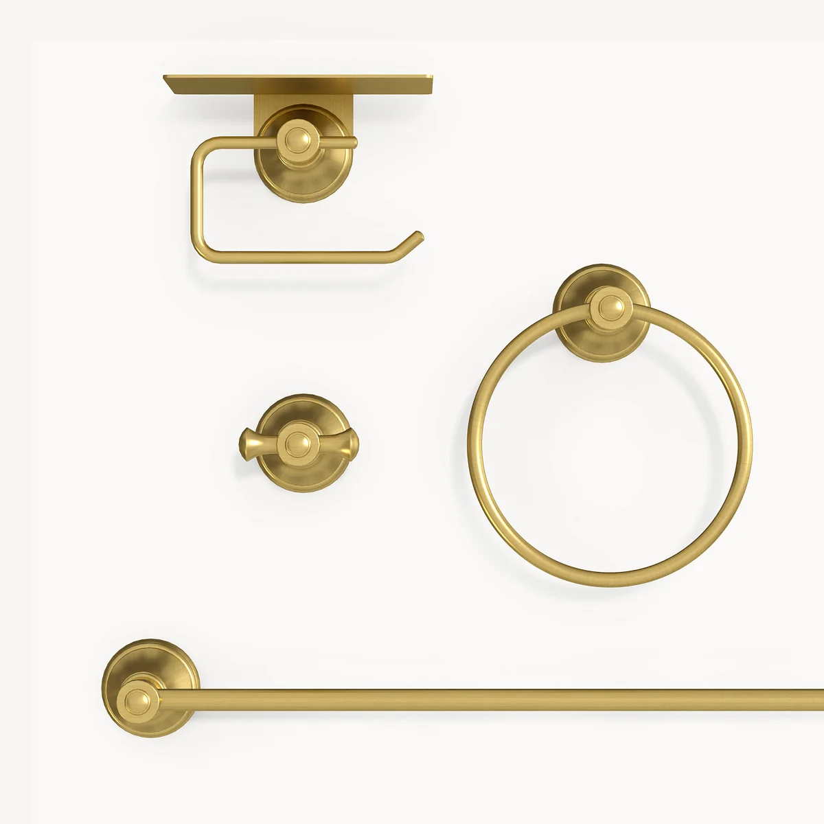 Orwell Radial Textured Round Cabinet Knob in Polished Nickel, Orwell Cabinet Pull in Brushed Gold and Matte Black