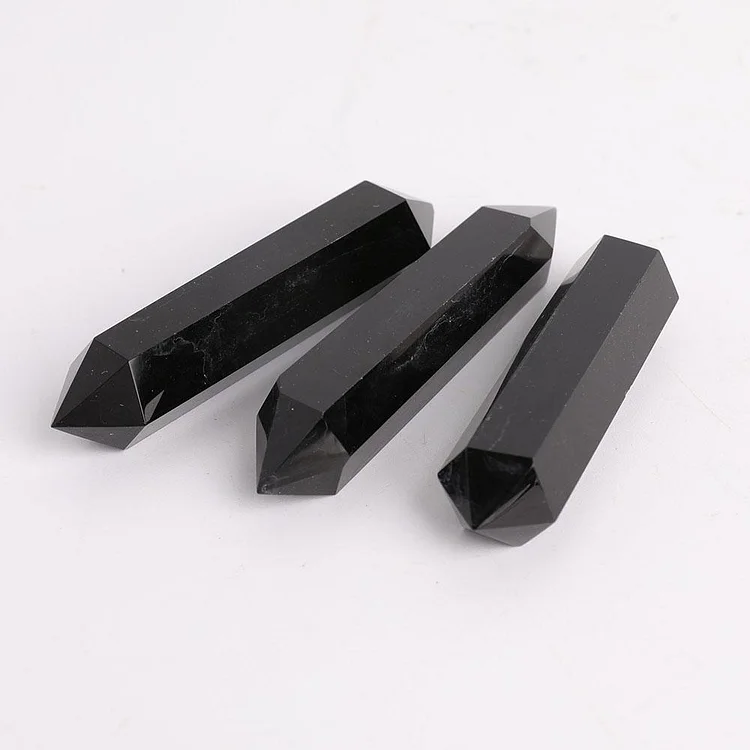 Black Obsidian Double Terminated Towers Points Bulk