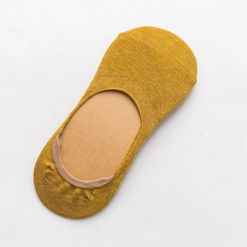 10 pieces = 5 pairs Spring summer women socks Solid color fashion wild shallow mouth invisible boat socks felmen slipper sock