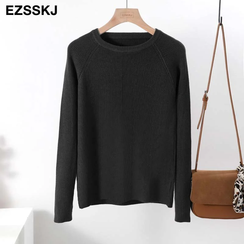 casual basic autumn winter thick Sweater Women long sleeve o-neck Soft Knit sweater Pullovers solid female  Jumper top