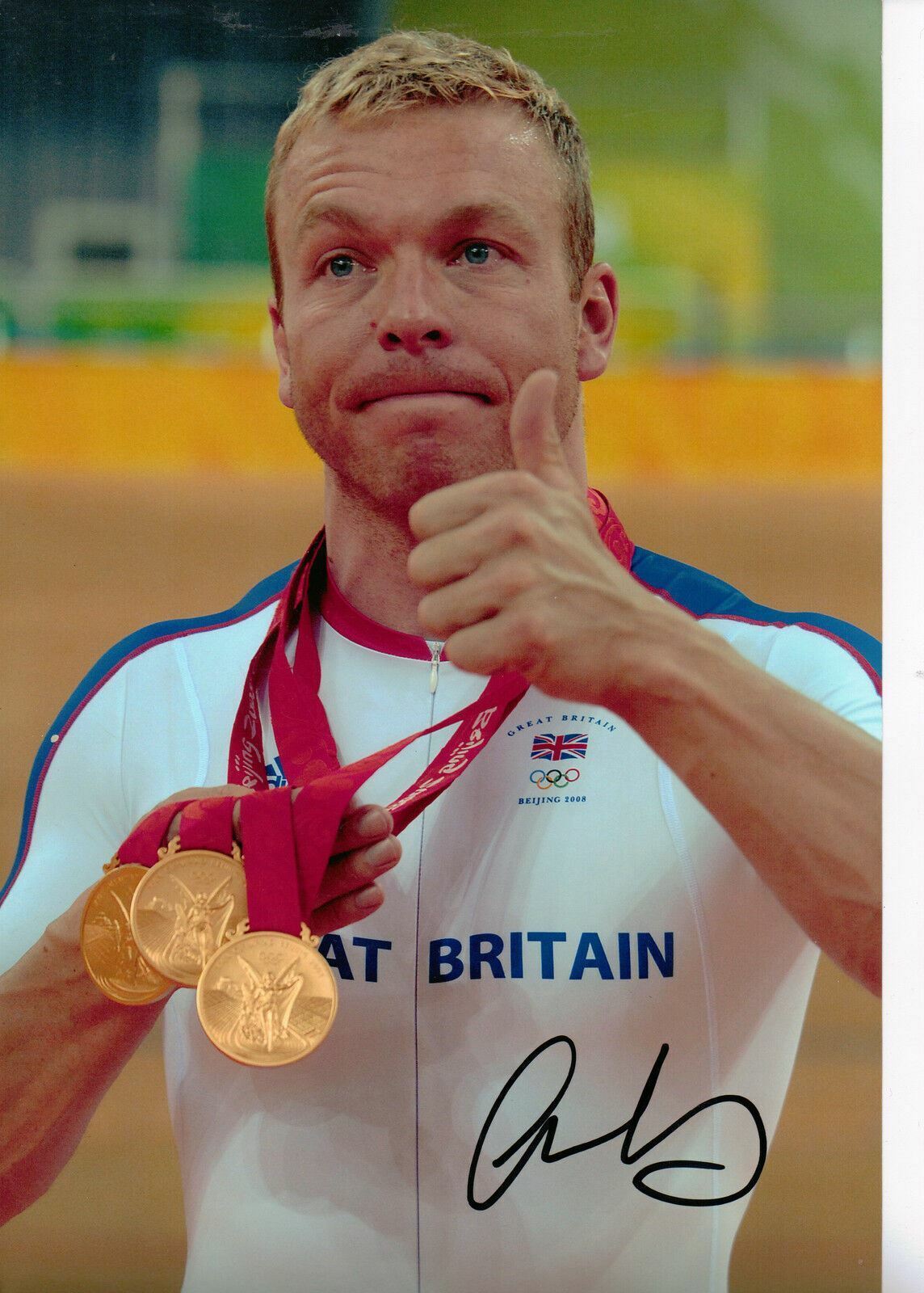 Chris Hoy Genuine Hand Signed 12X8 Photo Poster painting