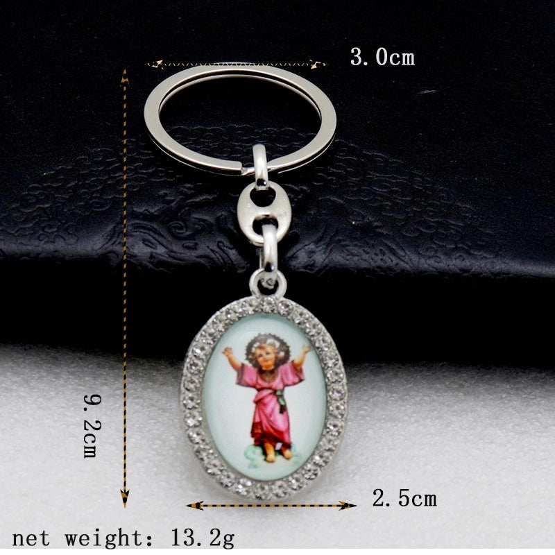 Vintage Style Human Alloy Bag Pendant Keychain