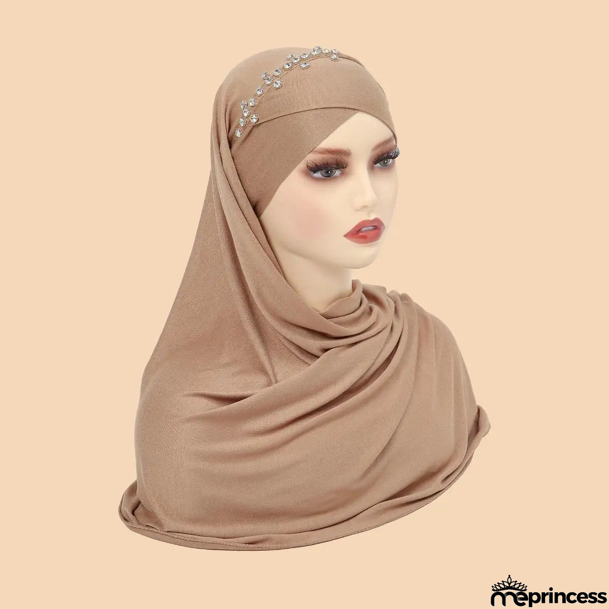 Women's Arabian Polyester Head Wrap Rhinestone Elegant Hijabs