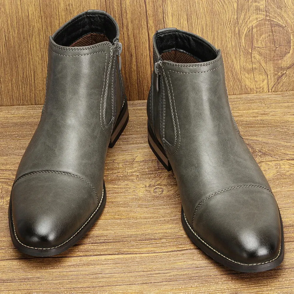 Alessio Men's Chelsea Boots &ndash; Burnished Side-Zip City Style &ndash; view 2