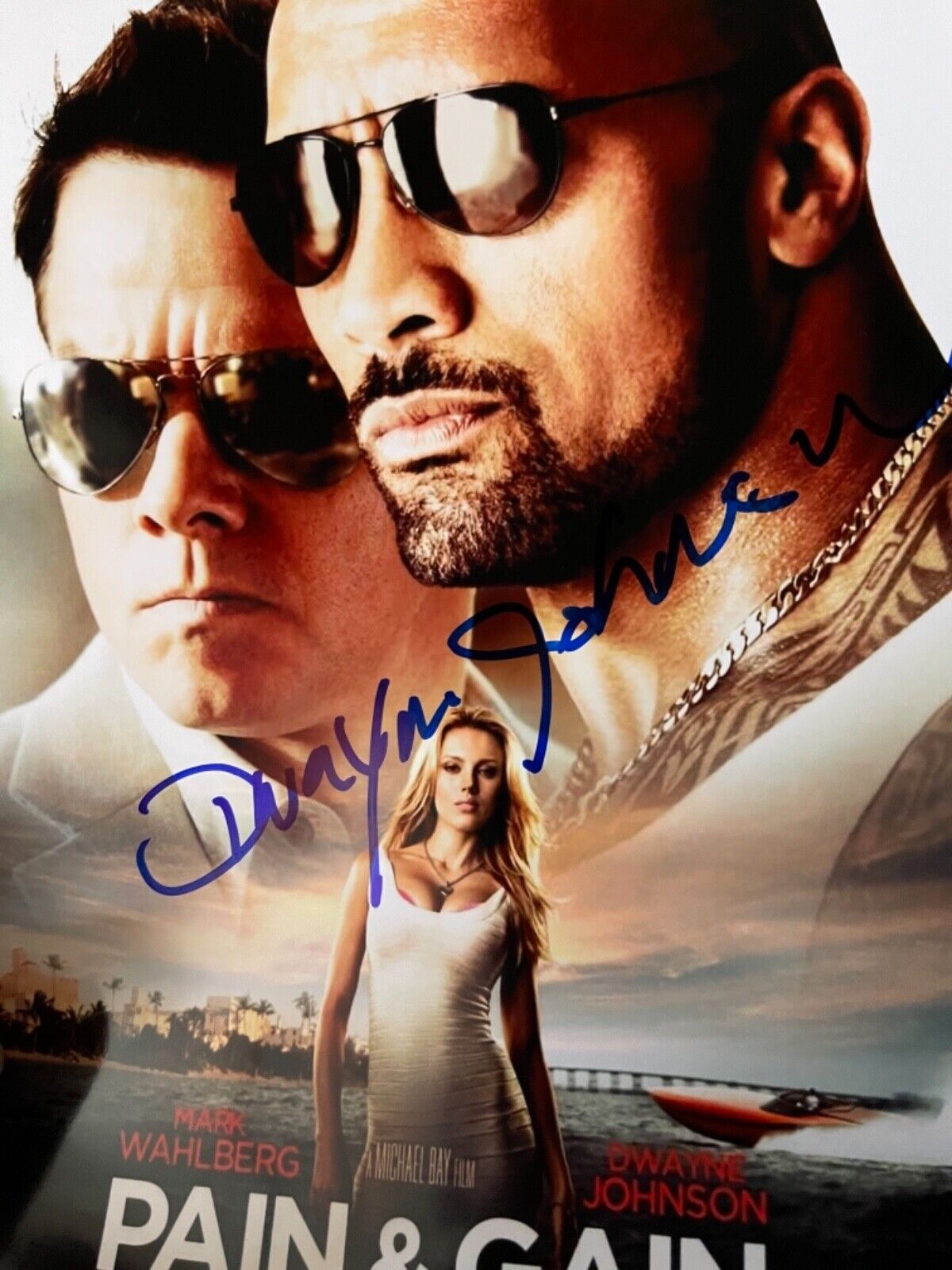 Dwayne Johnson The Rock mark wahlberg signed 8 x10 Photo Poster painting picture hot autograph