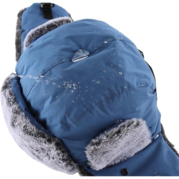 Home Prefer Trapper Hat for Men Women Faux Fur Lined Winter Hat with Face Mask Water Repellent Cold Weater Outdoor Hat