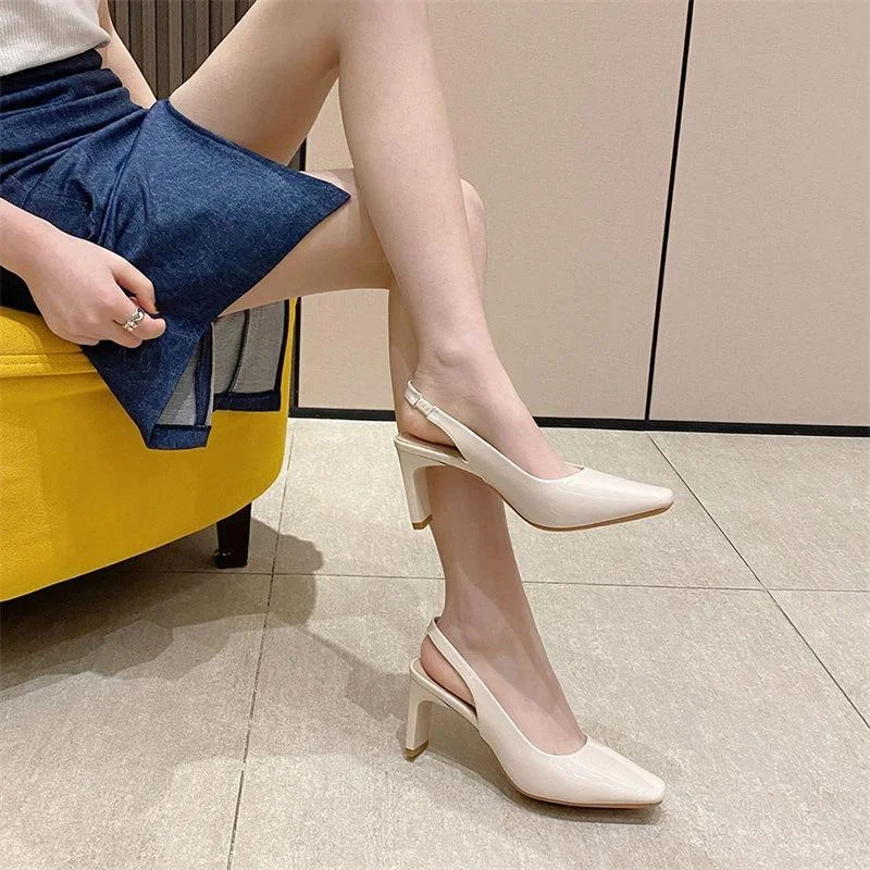 Fashion Square Head Thick Heel High Heels