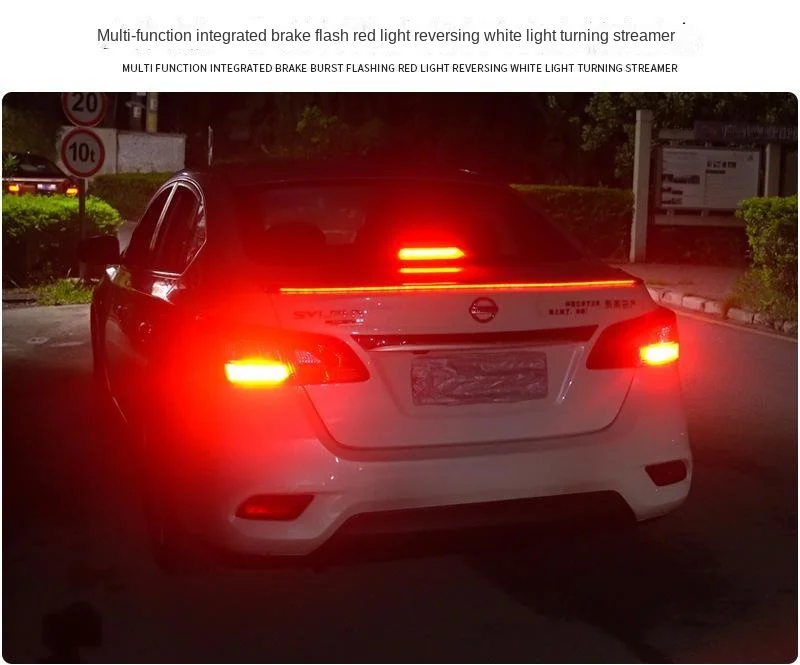 Car modified tail wing LED carbon fiber streamer light