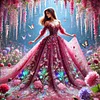 Girl In A Gorgeous Dress-Full Round Diamond Painting 40*40CM