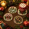 [Upgrade]4Pcs Acrylic Special Shape Xmas DIY Waterproof Diamond Painting Coaster Kit