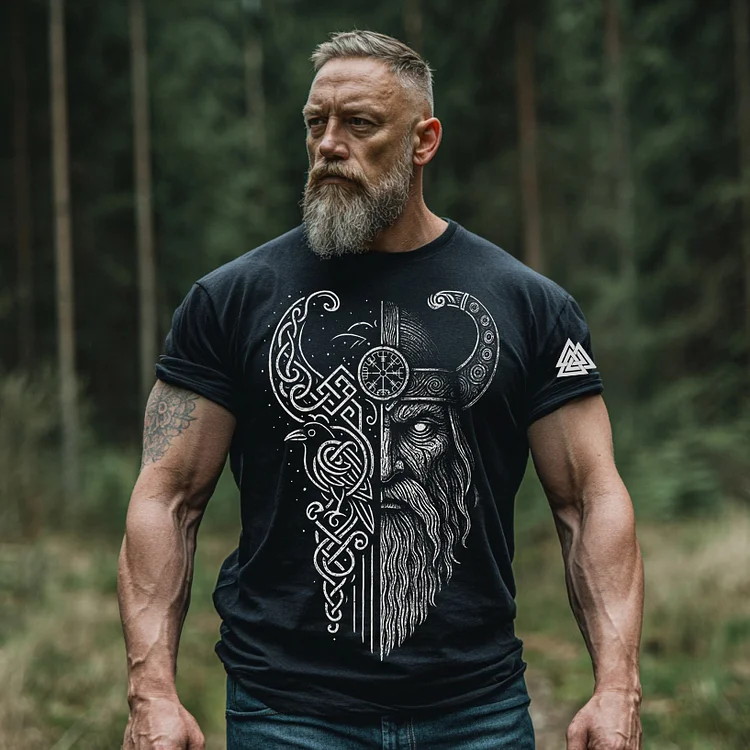Men's Viking Celtic Runes Print Comfy T-shirt