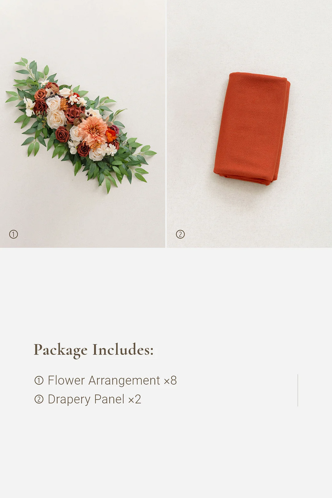 Flower Arrangements for Arch Decor in Sunset Terracotta