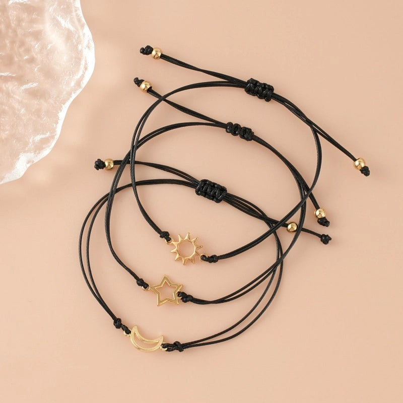 Jewelry Simple Retro Alloy Sun Moon Star Men’s Friendship Adjustable Couple Card Bracelet