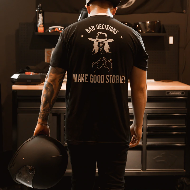 Bad Decisions Make Good Stories Printed T-shirt -  