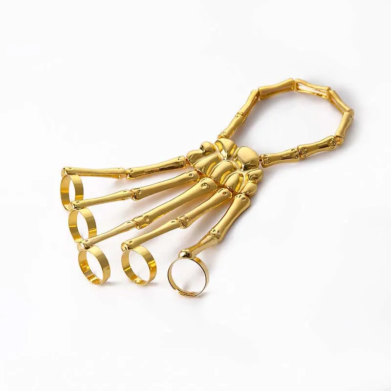 Skeleton Pattern Design Folding Rings Bracelet