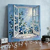 DIY Pearl Painting View from the Window for Home Decor with Frame(30*30cm)