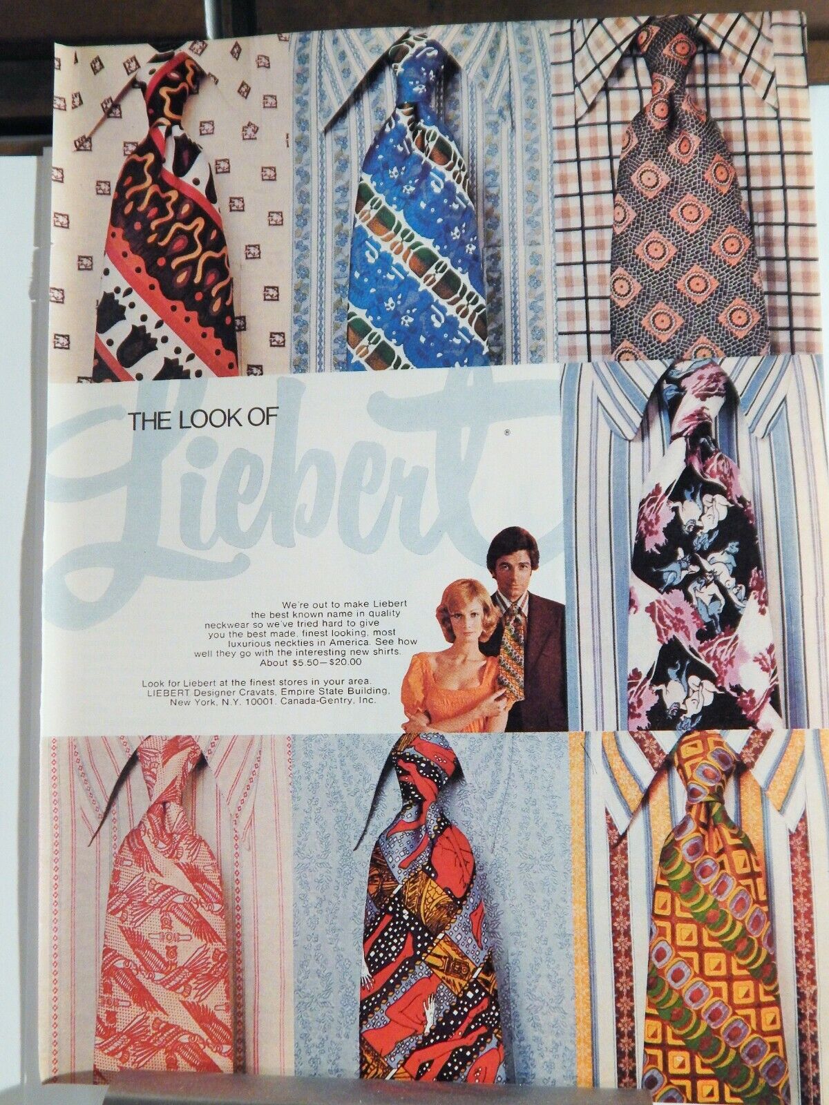 LIEBERT LUXURY MENS TIES 1971 VINTAGE Photo Poster painting AD, RARE SOUGHT EPHEMERA