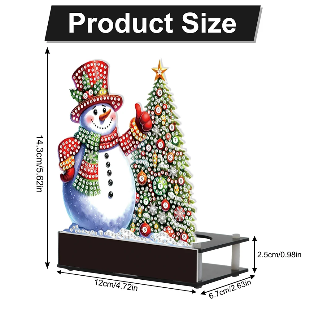 DIY Xmas Tree Snowman Diamond Painting Candle Holder Ornaments Aromatherapy Candle Holder