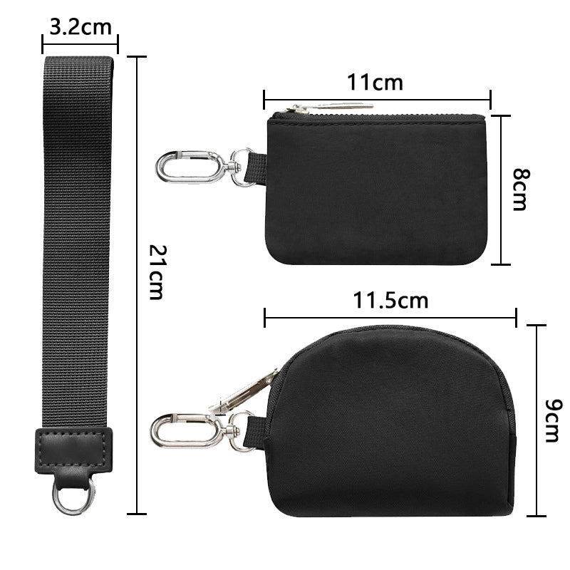 Women’s Solid Color Nylon Side Zipper Coin Purses