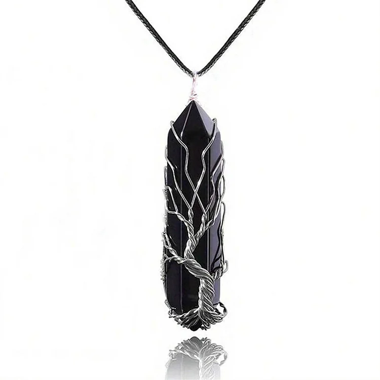 Vintage Classy Tree Of Life Natural Crystal Necklace