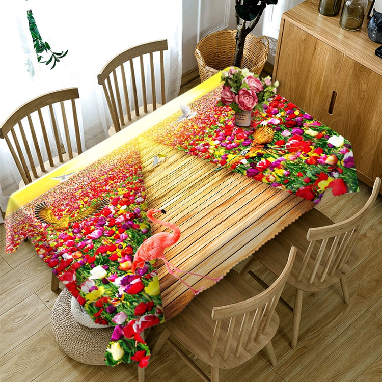 

Colorful Flower and Flamingo - 3D Tablecloth, 140*140cm, 501 Original