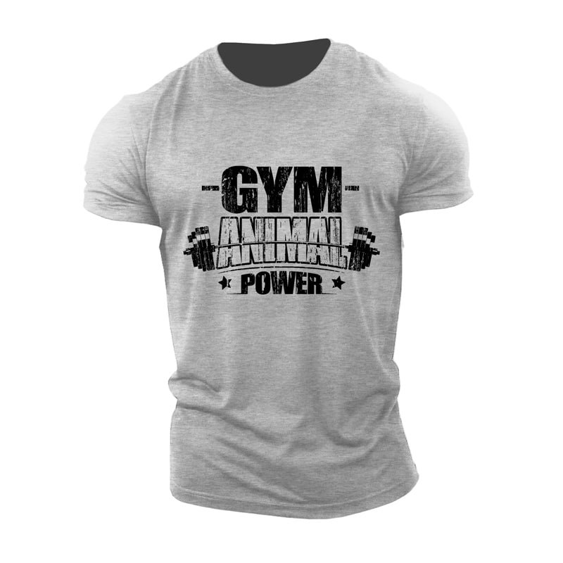 Cotton Gym Animal Power Graphic T-shirts tacday