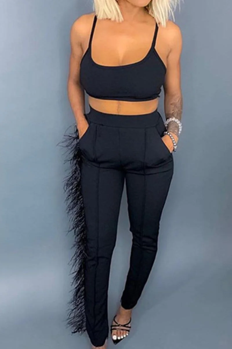 Sexy Sling Tops Tight Trousers Set