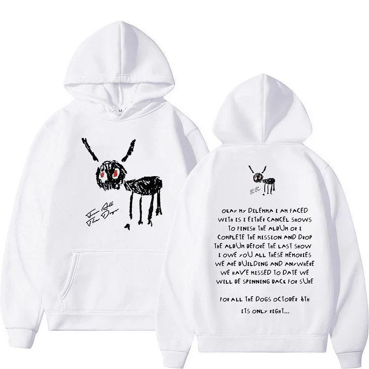 Rapper Drake for All The Dogs Hoodies Letter Print Hip Hop Y2K Hoodie at Hiphopee