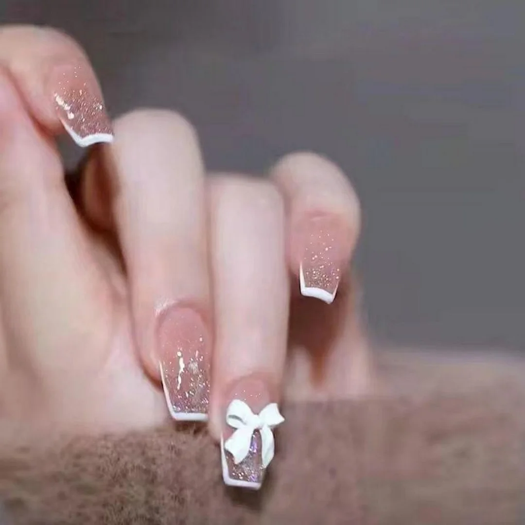 Churchf Nail Blush Love Dizzy Dye Wear Piece Advanced Sense Short Nail Piece Extension Removable Fake Nail Finished Products