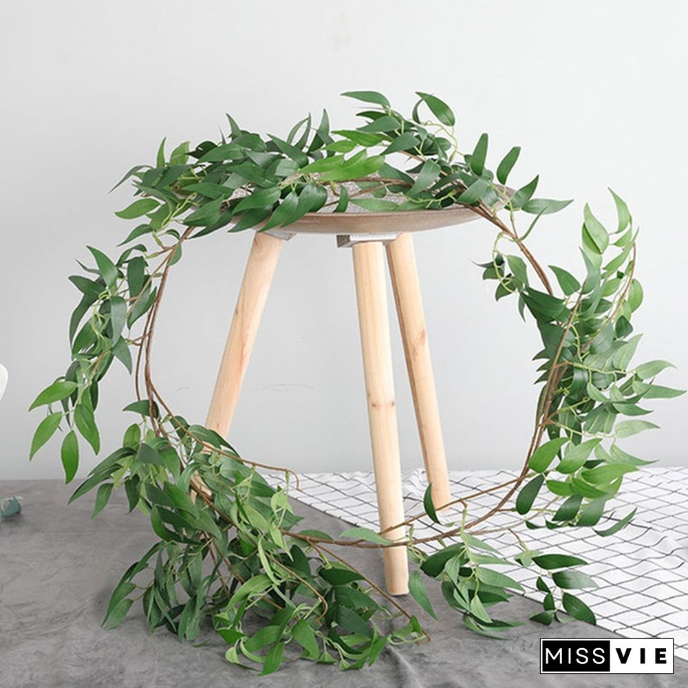 170/100 cm Artificial Willow Leaves Garland Faux Wreath Wedding Backdrop Home Wall Decor 10/8/5/4/2/1 pcs