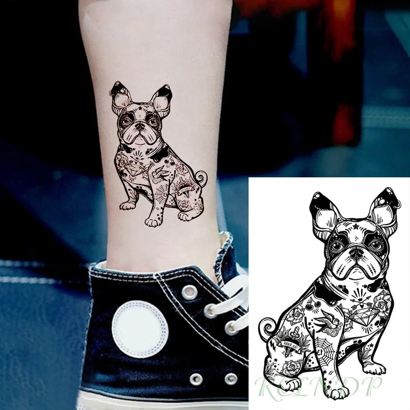 Waterproof Temporary Tattoo Sticker bulldog bird sword arrow diamond flower tatto flash tatoo fake tattoos for men women kid