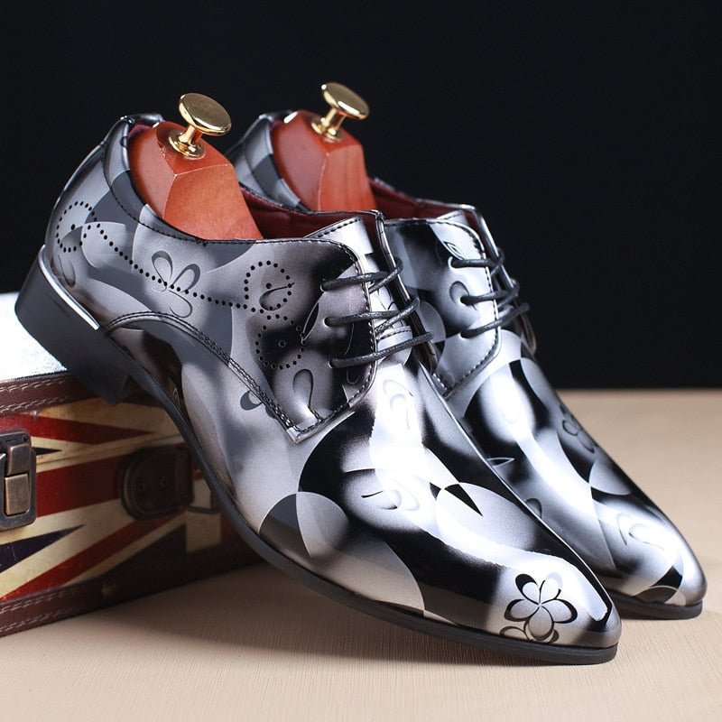 YRZL Leather Shoes for Man Big Size 37-48 Leather Men Shoes Pointed Toe Formal Business Male Wedding Leather Shoes