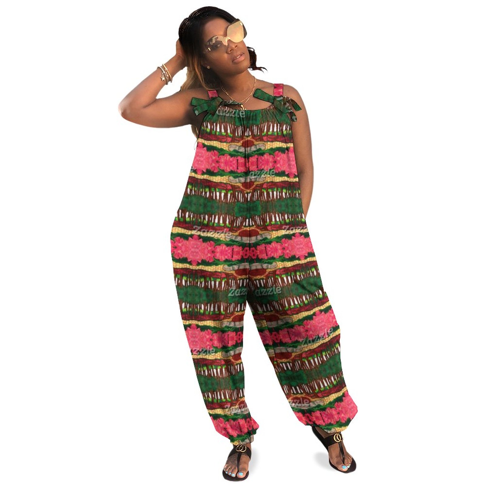 Oz Yellow Brick Road Print Women Plus Size Jumpsuit Summer Loose Harem Pants Midi Jumpsuit Summer Romper Casual Long Length Polyester Spandex