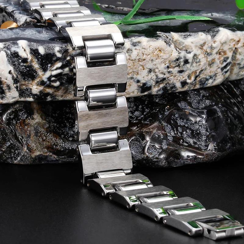 Women's Or Men's Silver Real Tungsten Carbide Hologram Energy Bracelets Unisex Fashion 215mm Link Chain Bangles For Mens And Womens