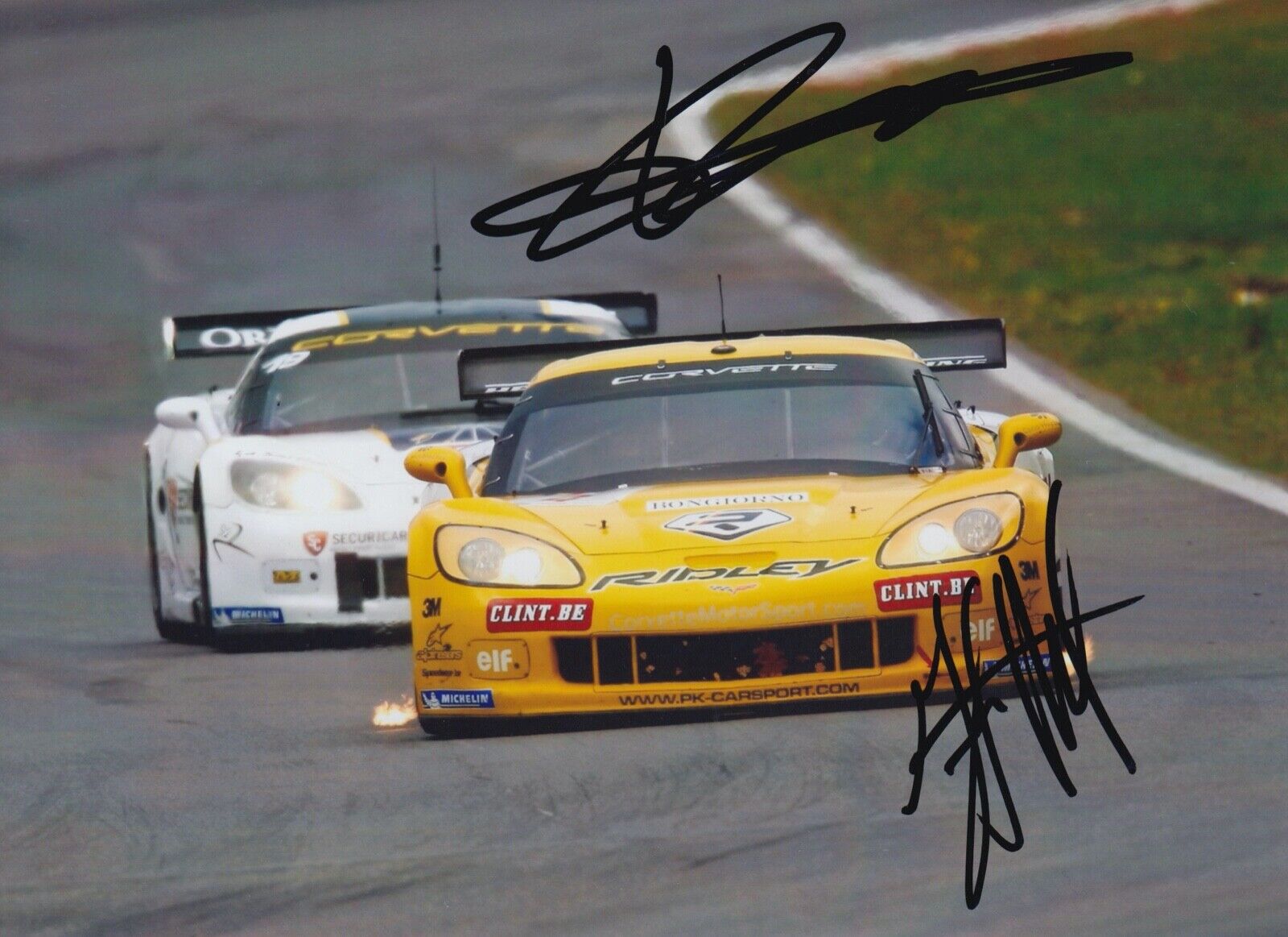 Anthony Kumpen and Mike Hezemans Hand Signed 7x5 Photo Poster painting - FIA GT Championship 12