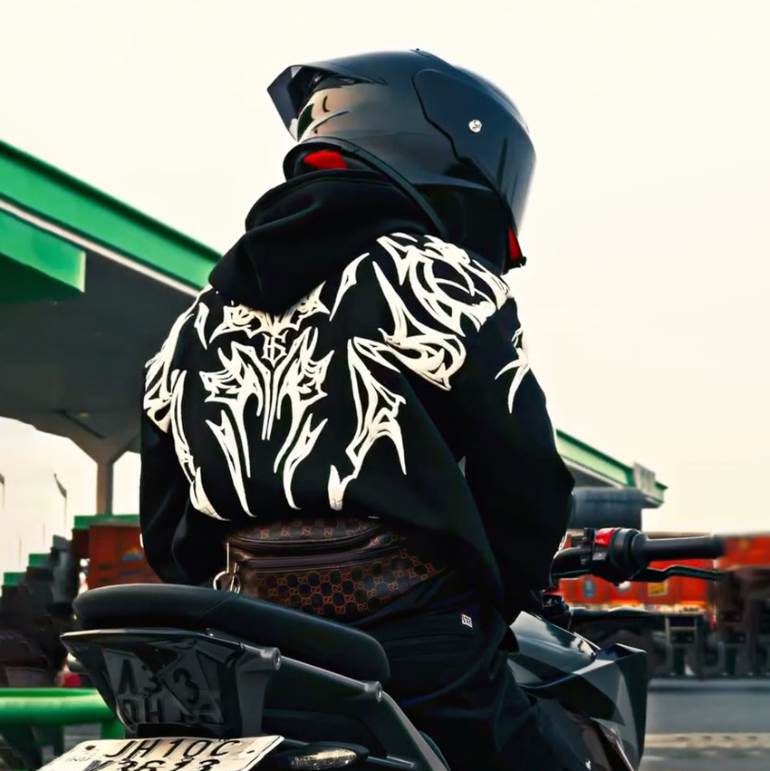 Streetwear Style 3D Foam Flame Print Oversized Hoodie